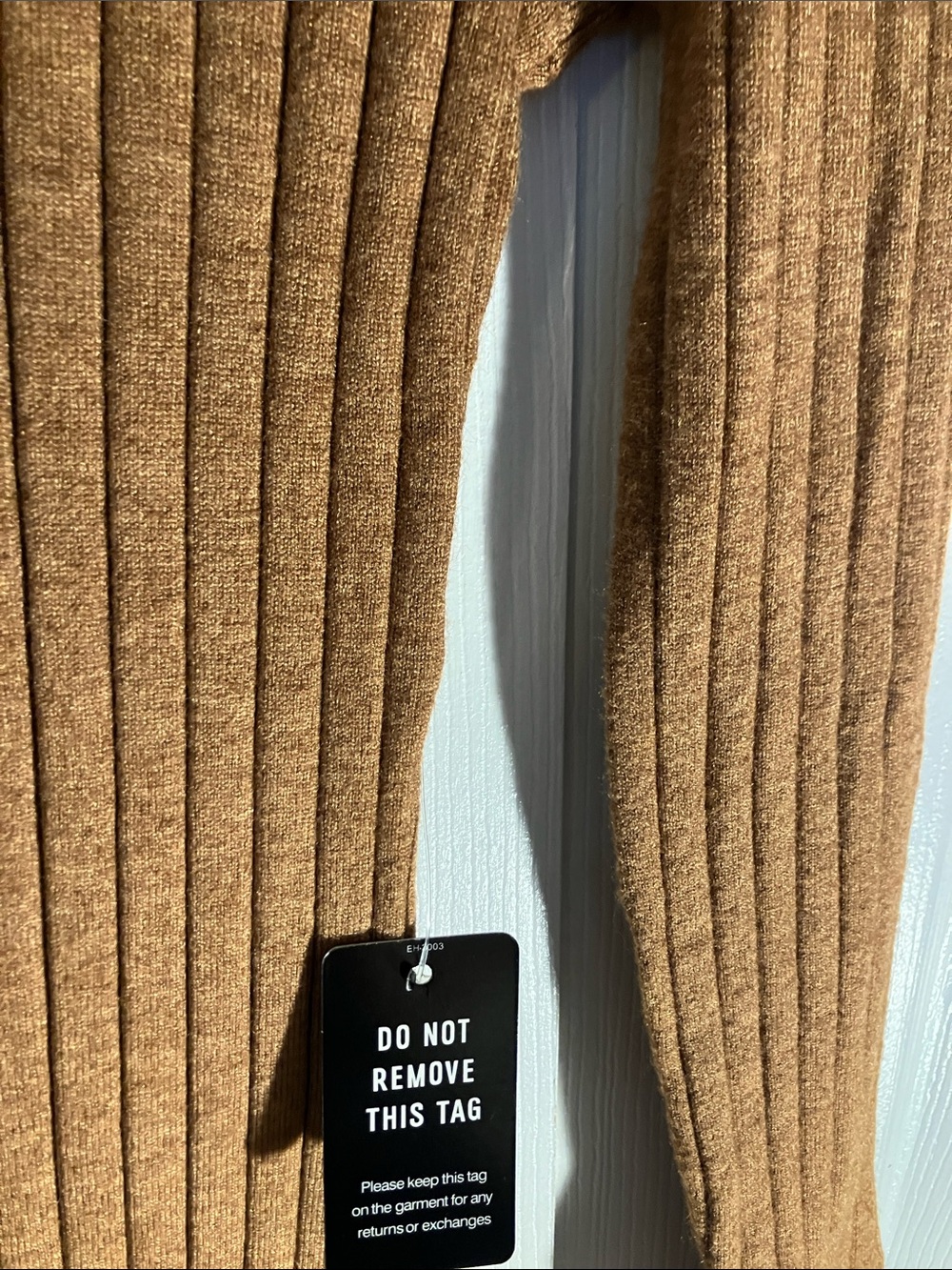 Express Ribbed Collared Midi Dress - Camel Brown - Picture 3 of 3